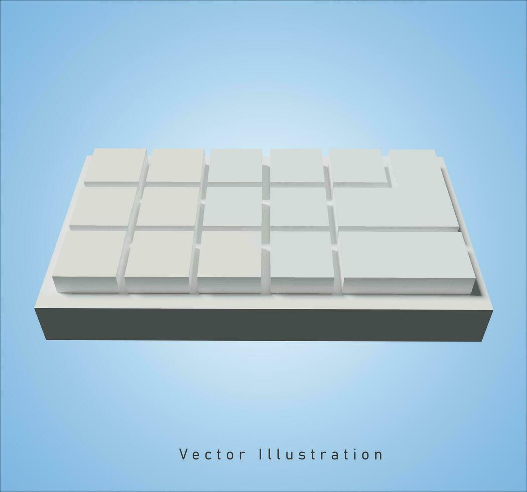 bianca tastiera nel 3d vettore illustrazione