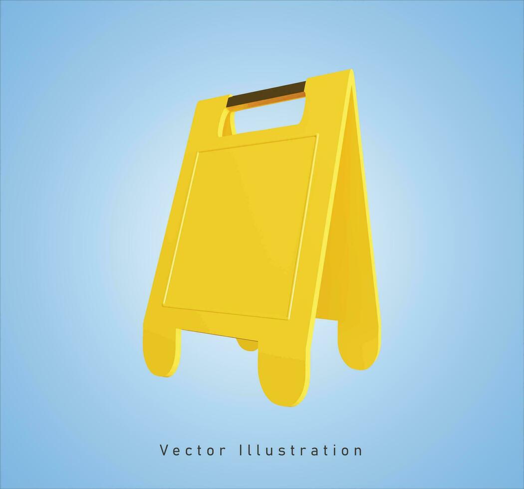 giallo In piedi tavola nel 3d vettore illustrazione