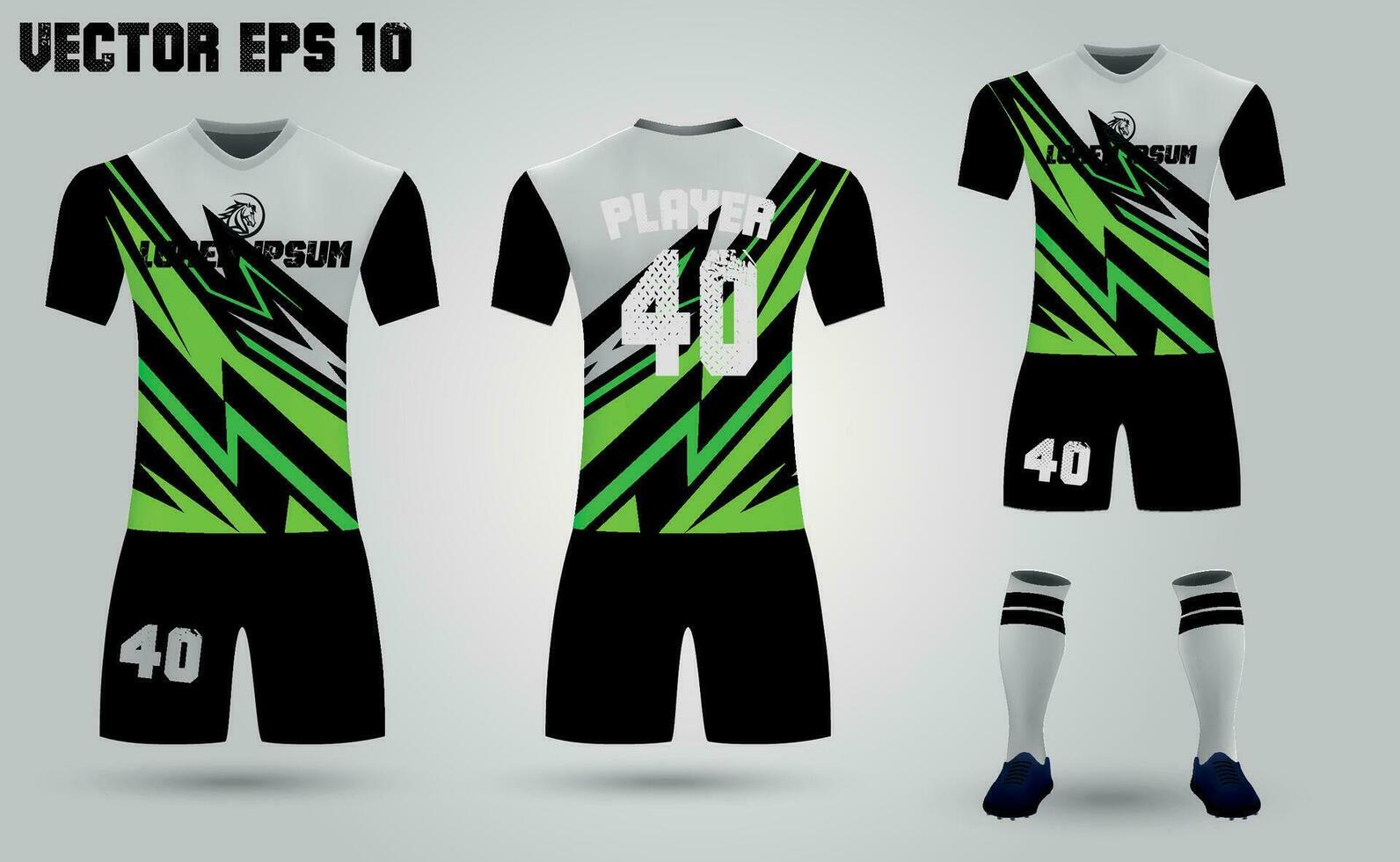 maglietta sport design modello, calcio maglia modello per calcio club. uniforme davanti e indietro vettore