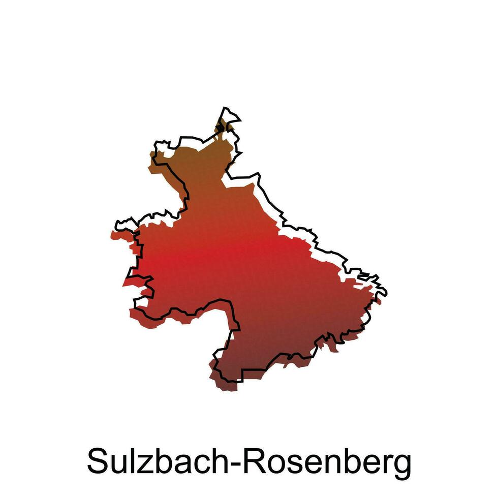 alto dettagliato vettore carta geografica di Sulzbach, Rosenberg moderno schema, logo vettore design. astratto, disegni concetto, logo, logotipo elemento per modello.