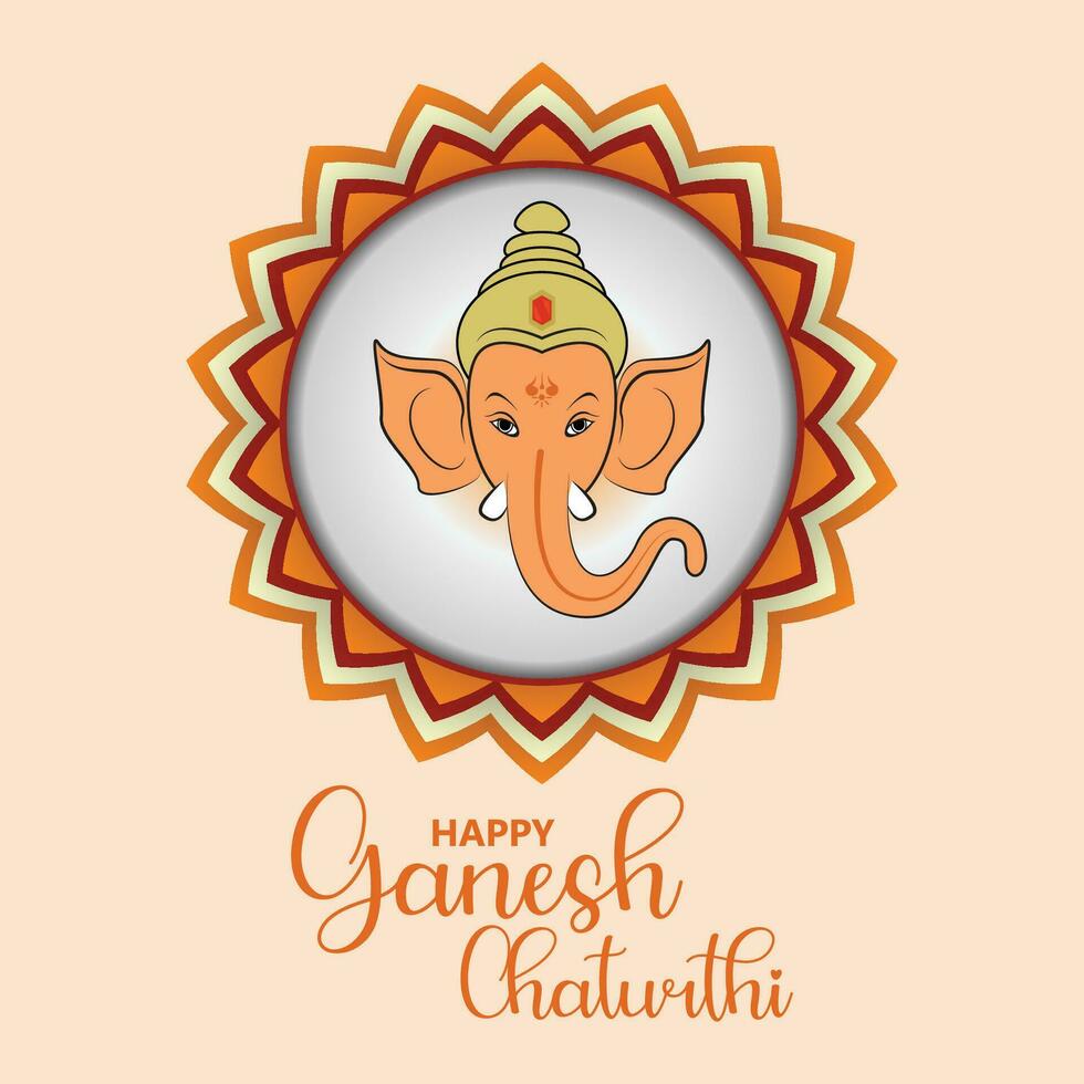 contento ganesh Chaturthi vettore illustrazione