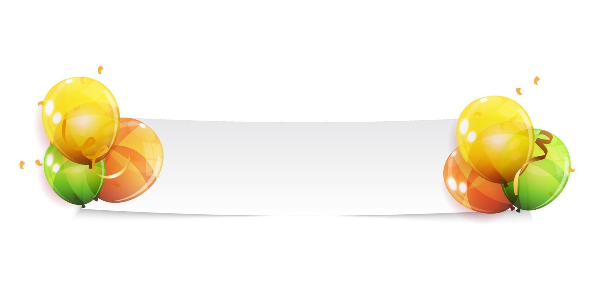 colore lucido palloncini sfondo banner illustrazione vettoriale