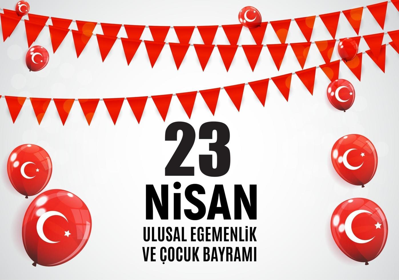 23 aprile festa dei bambini parla turco 23 nisan cumhuriyet bayrami vettore