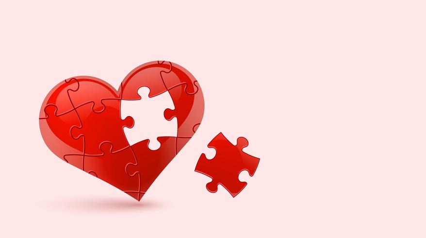 Cuore di puzzle Illustrazione vettoriale