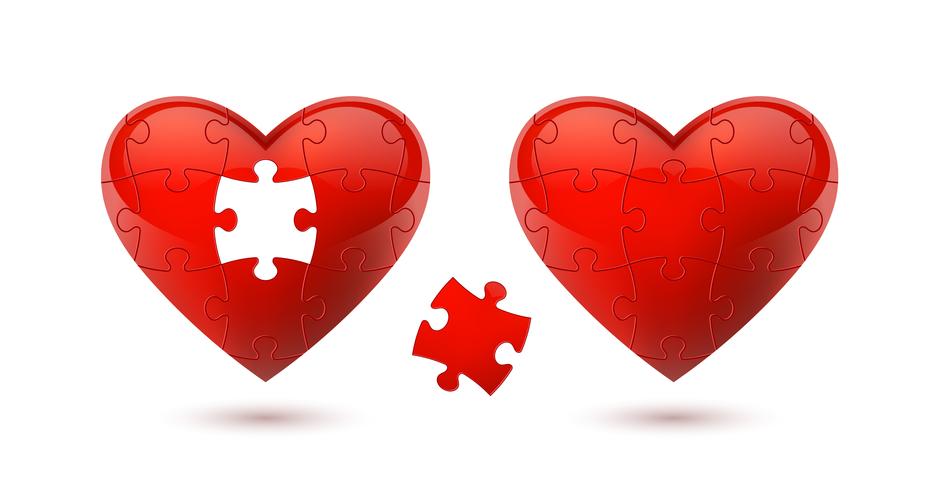 Cuore di puzzle Illustrazione vettoriale