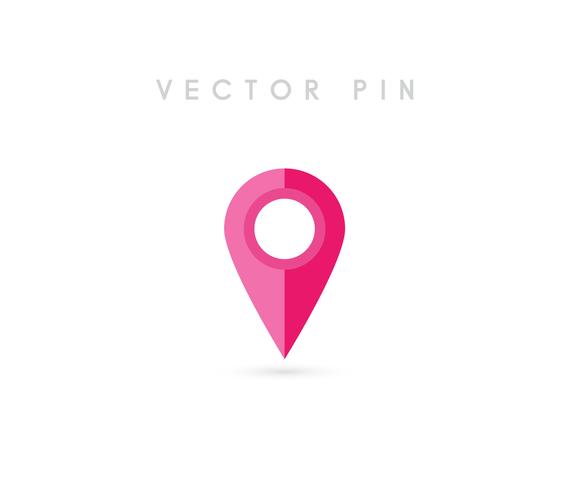 Pin di posizione. Mappa design piatto icona pin vettoriale. vettore