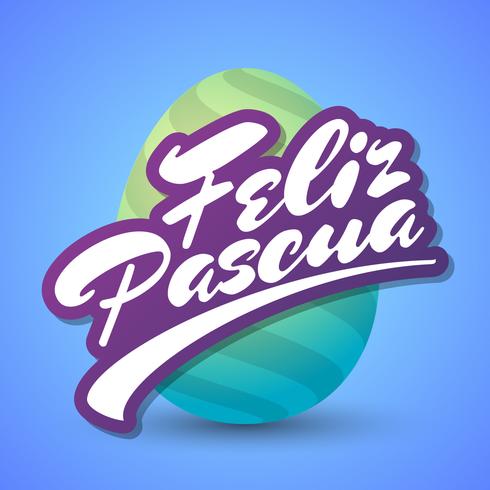 Logotipo Feliz Pascoa Easter Egg vettore