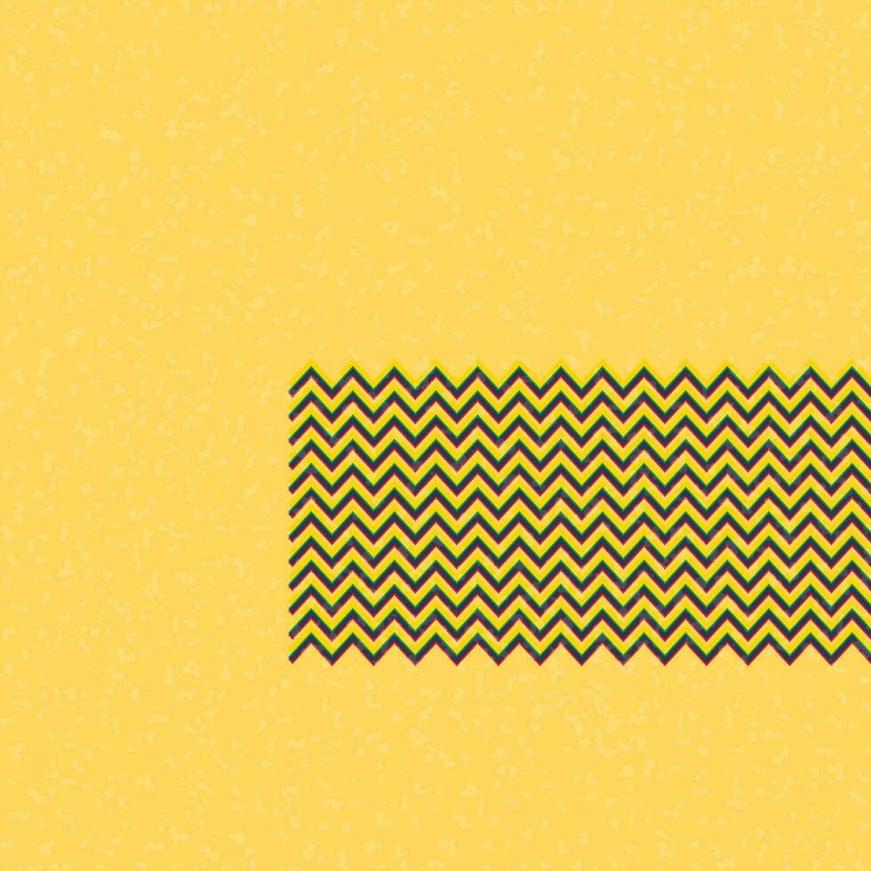 astratto zigzag CMYK colori sovrapposizione trasparente con riso Stampa effetto vettore illustrazione su giallo sfondo avere vuoto spazio.
