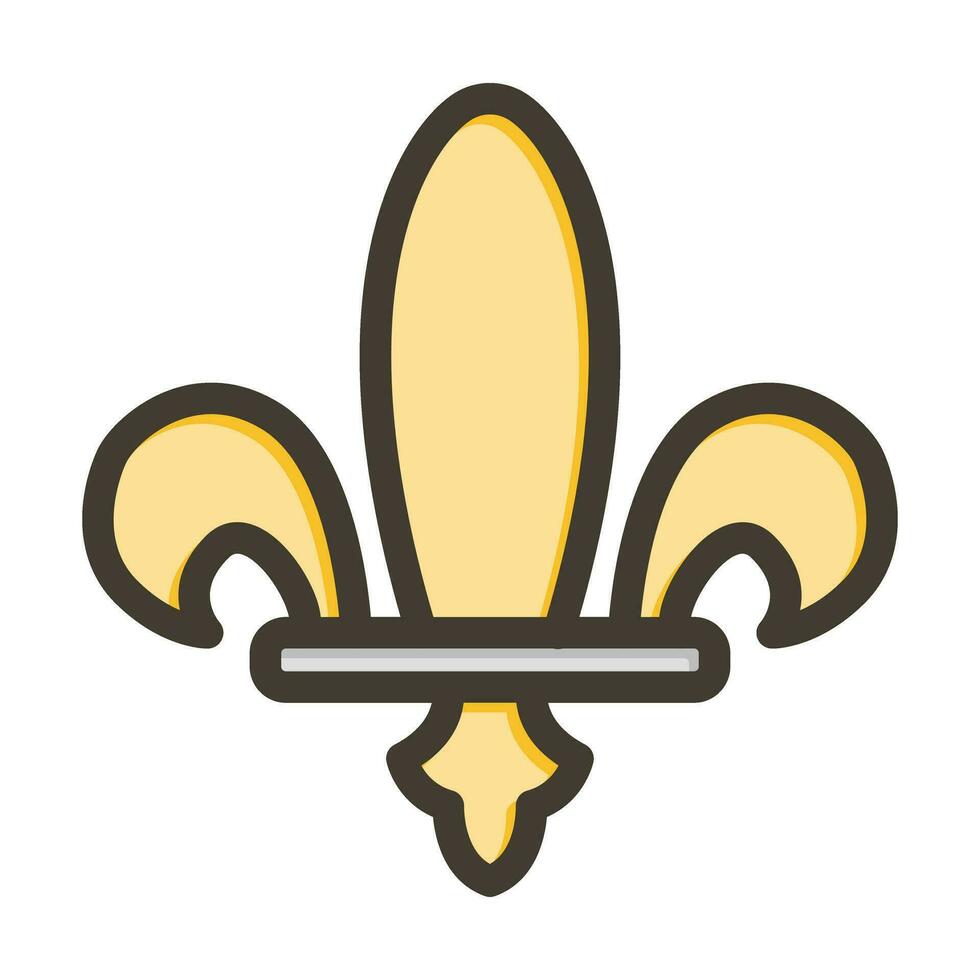 fleur de lis vettore di spessore linea pieno colori icona per personale e commerciale uso.