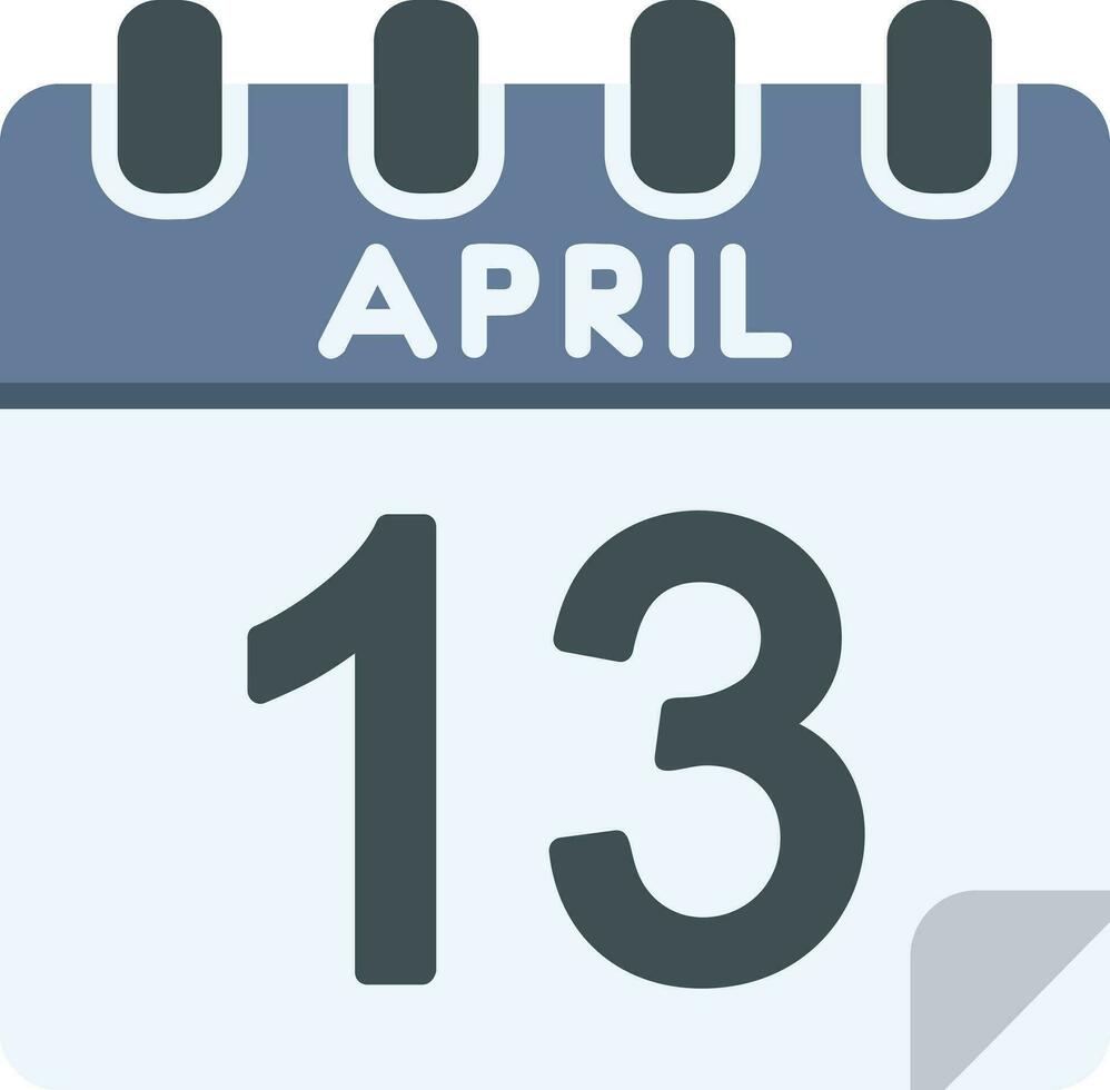 13 aprile linea icona vettore