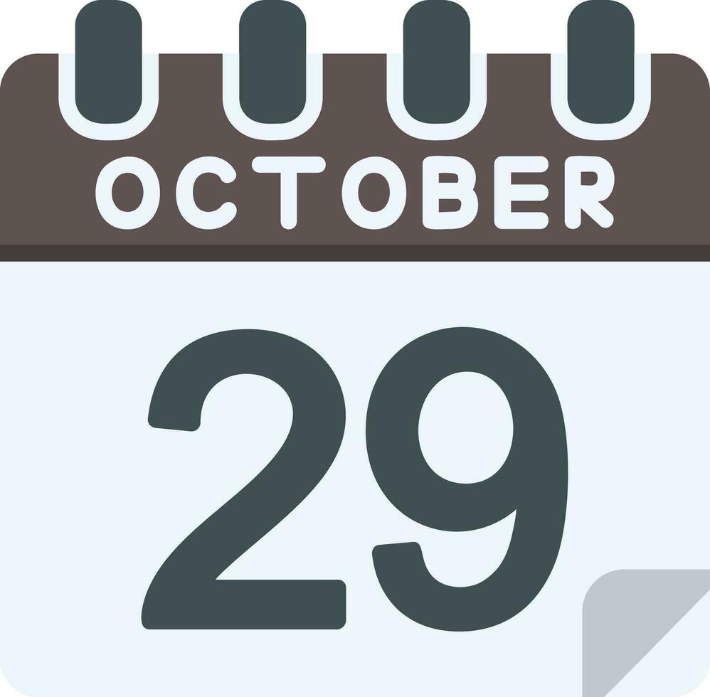 29 ottobre piatto icona vettore