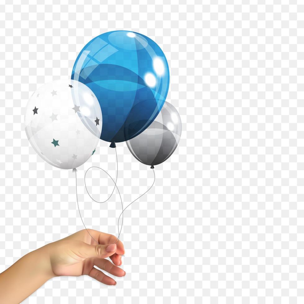 palloncini realistici con 3 mani vettore