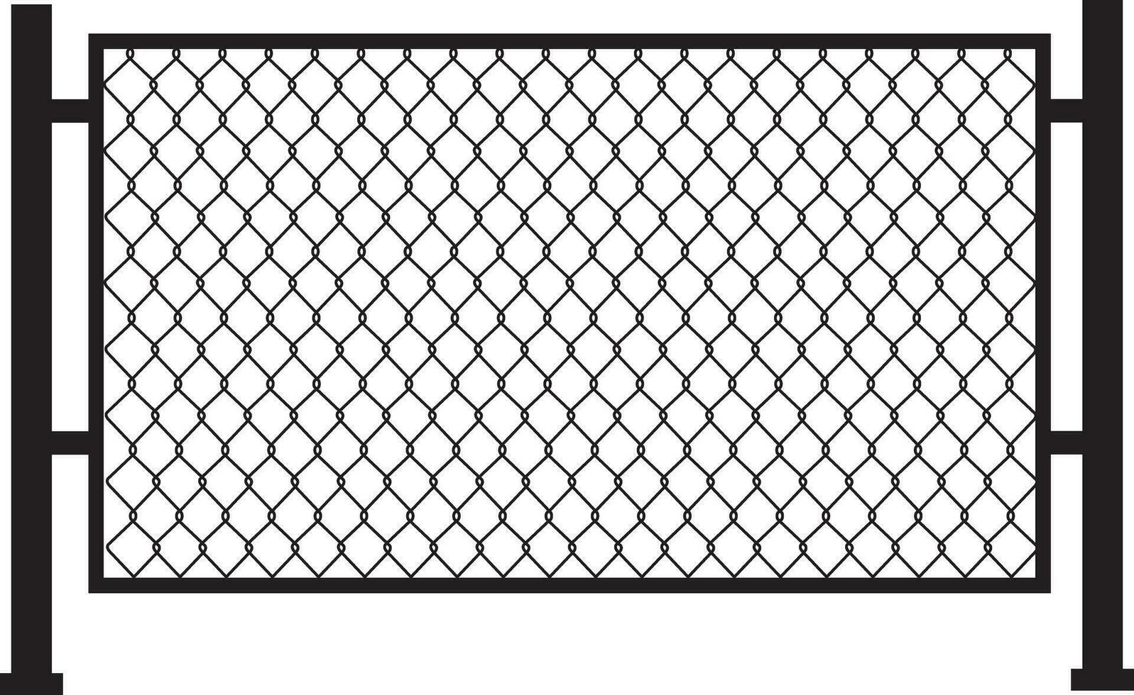 metallo recinto icona. treccia filo recinto cartello. griglia metallo collegamento a catena simbolo. filo recinto logo. piatto stile. vettore