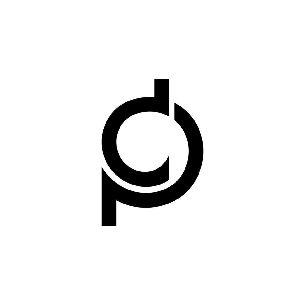 lettera dp minuscolo creativo minimo astratto tipografia monogramma logo vettore