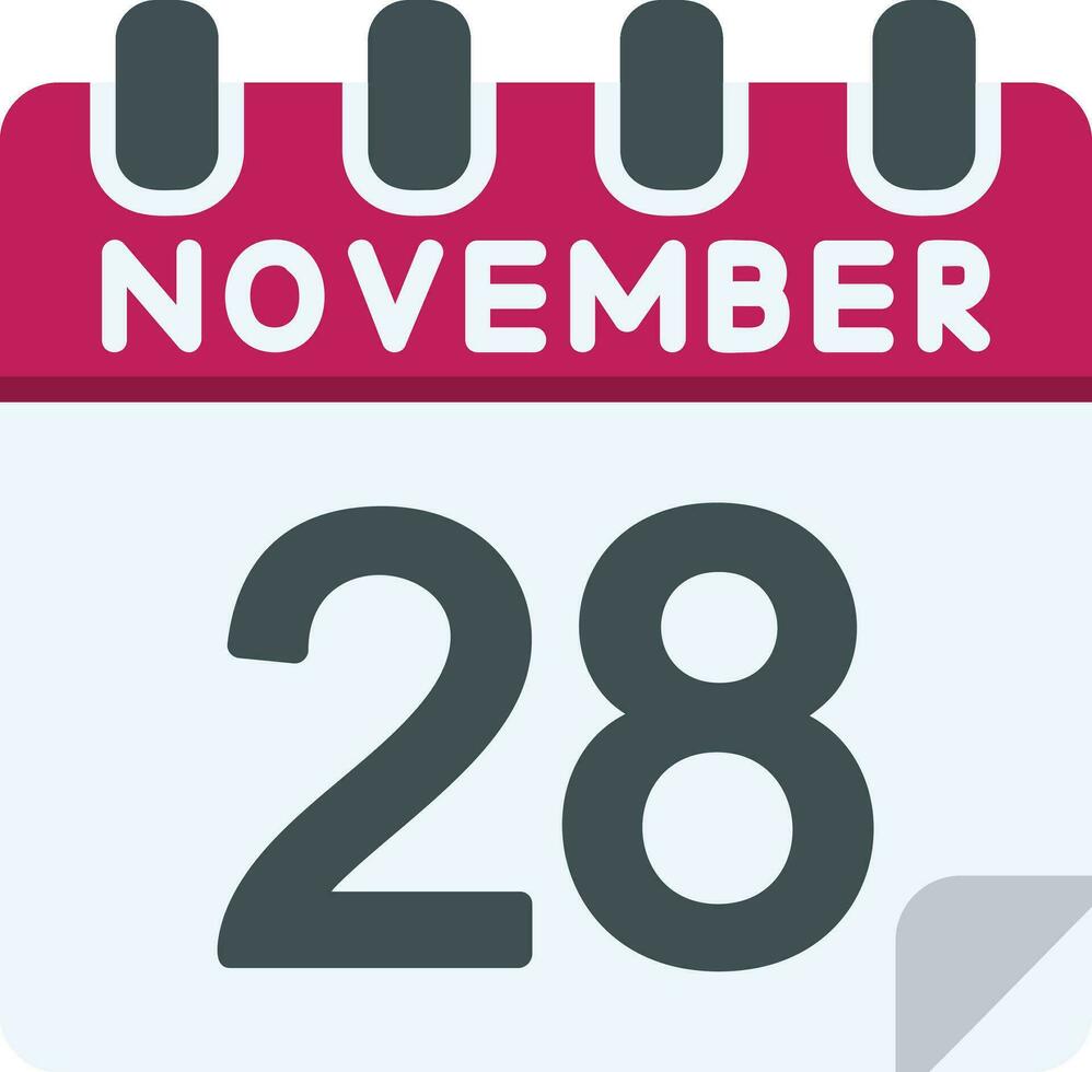 28 novembre piatto icona vettore