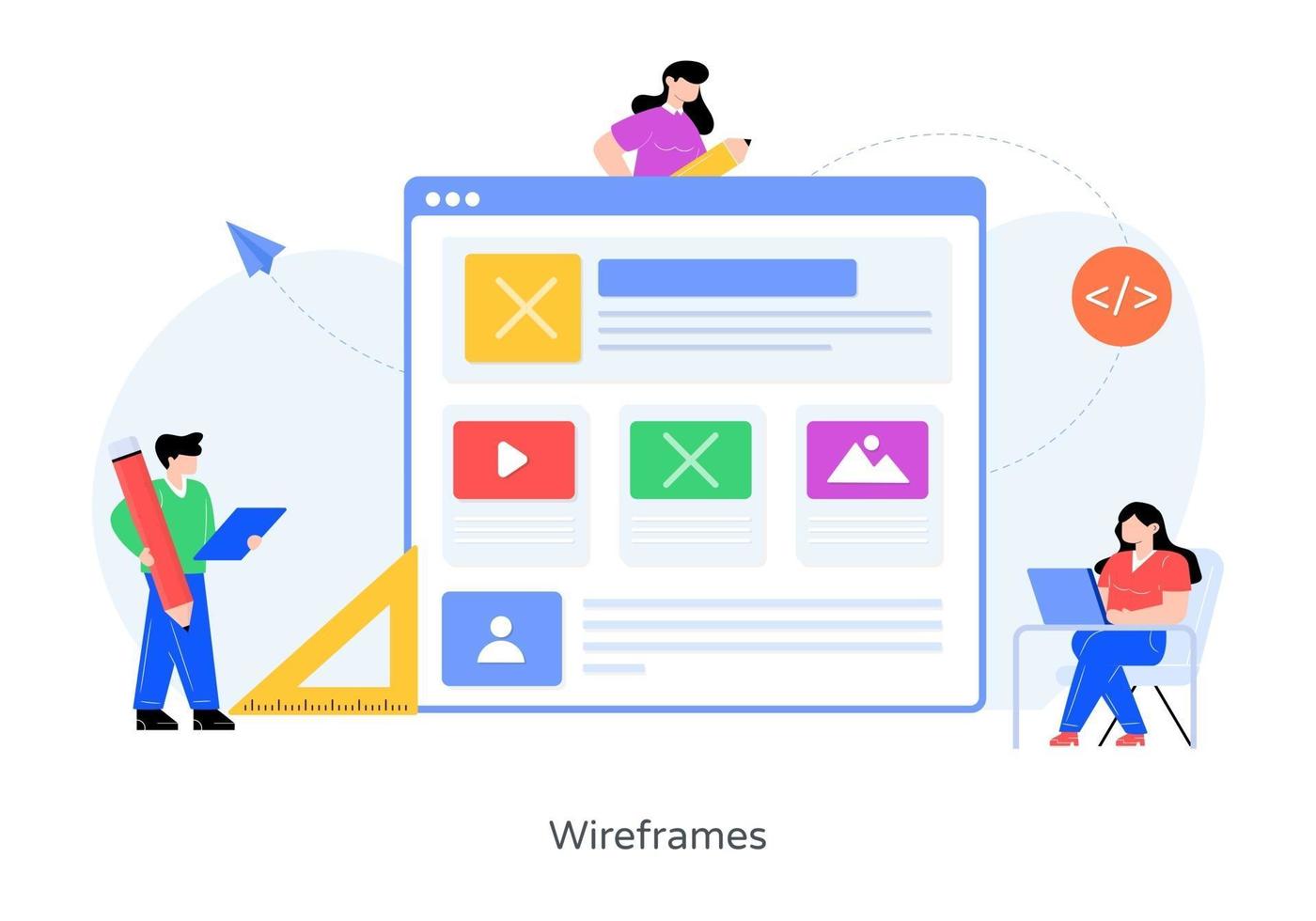 modello di sito web wireframe vettore