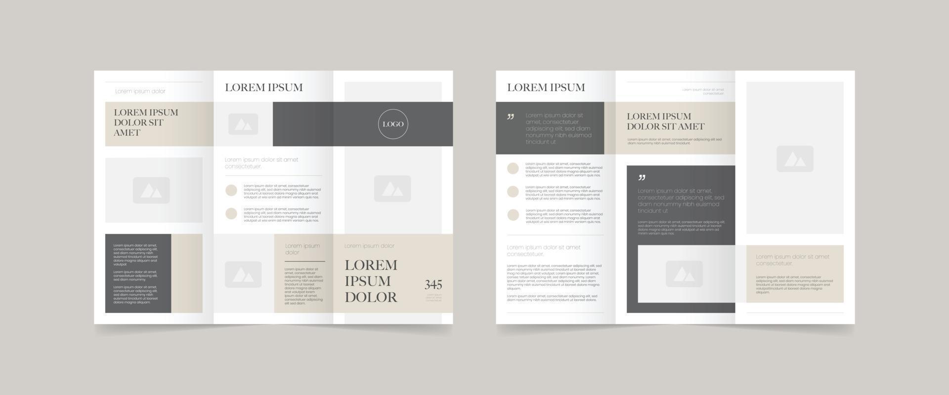 design brochure a tre ante in stile minimal vettore