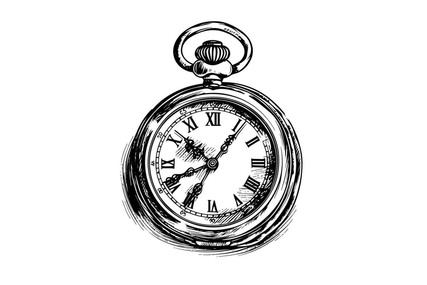 antico tasca orologio Vintage ▾ inciso mano disegnato vettore illustrazione.