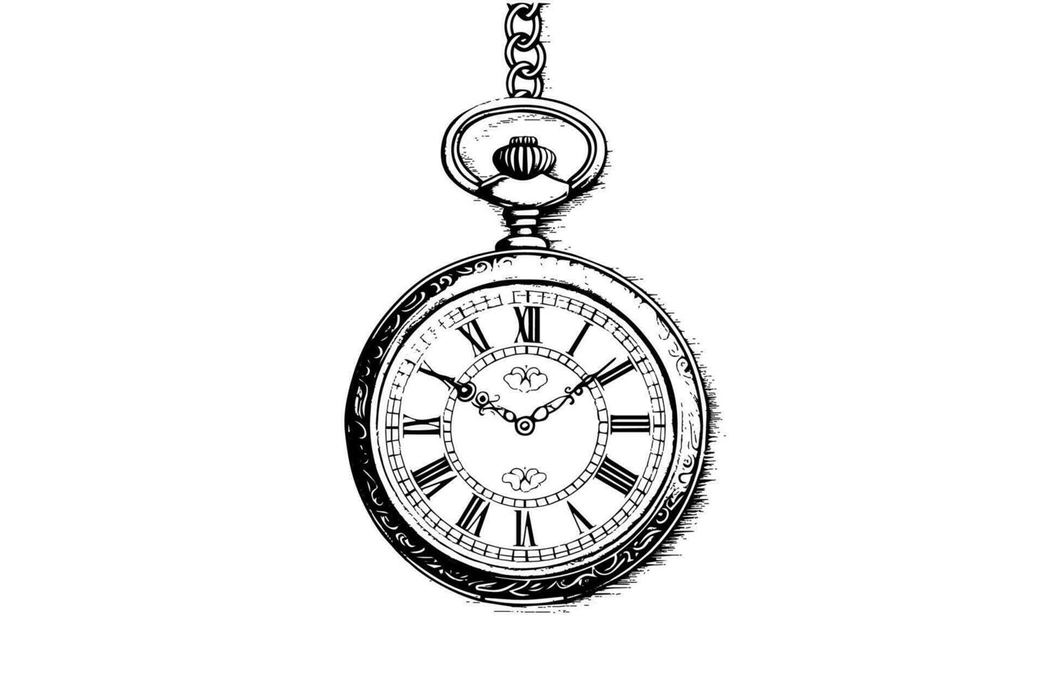 antico tasca orologio Vintage ▾ inciso mano disegnato vettore illustrazione.