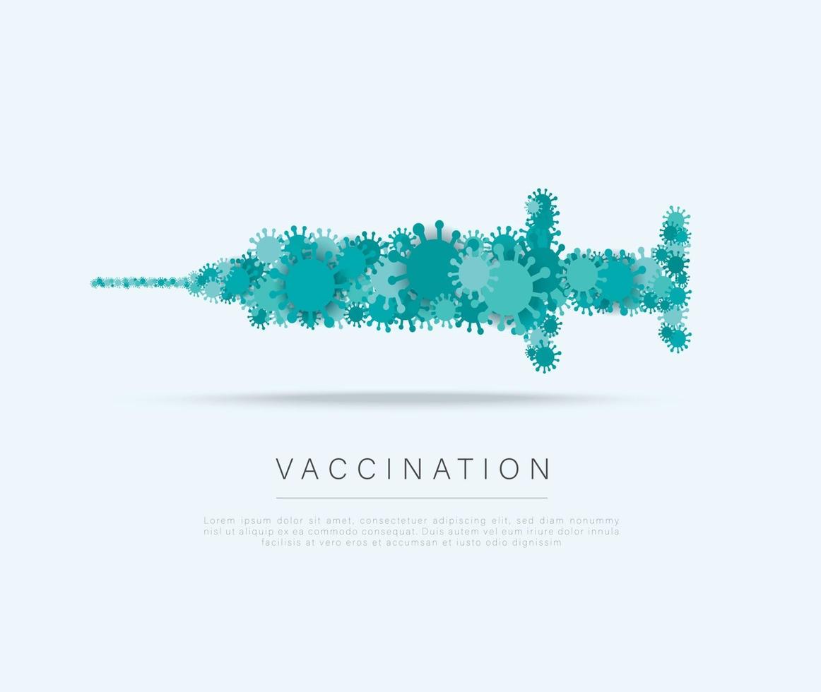 simbolo del vaccino covid-19. concetto di vaccinazione sanitaria e di protezione. illustrazione vettoriale