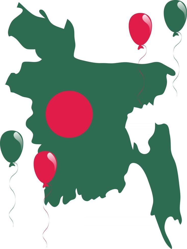 la bandiera nazionale e la mappa del bangladesh vettore
