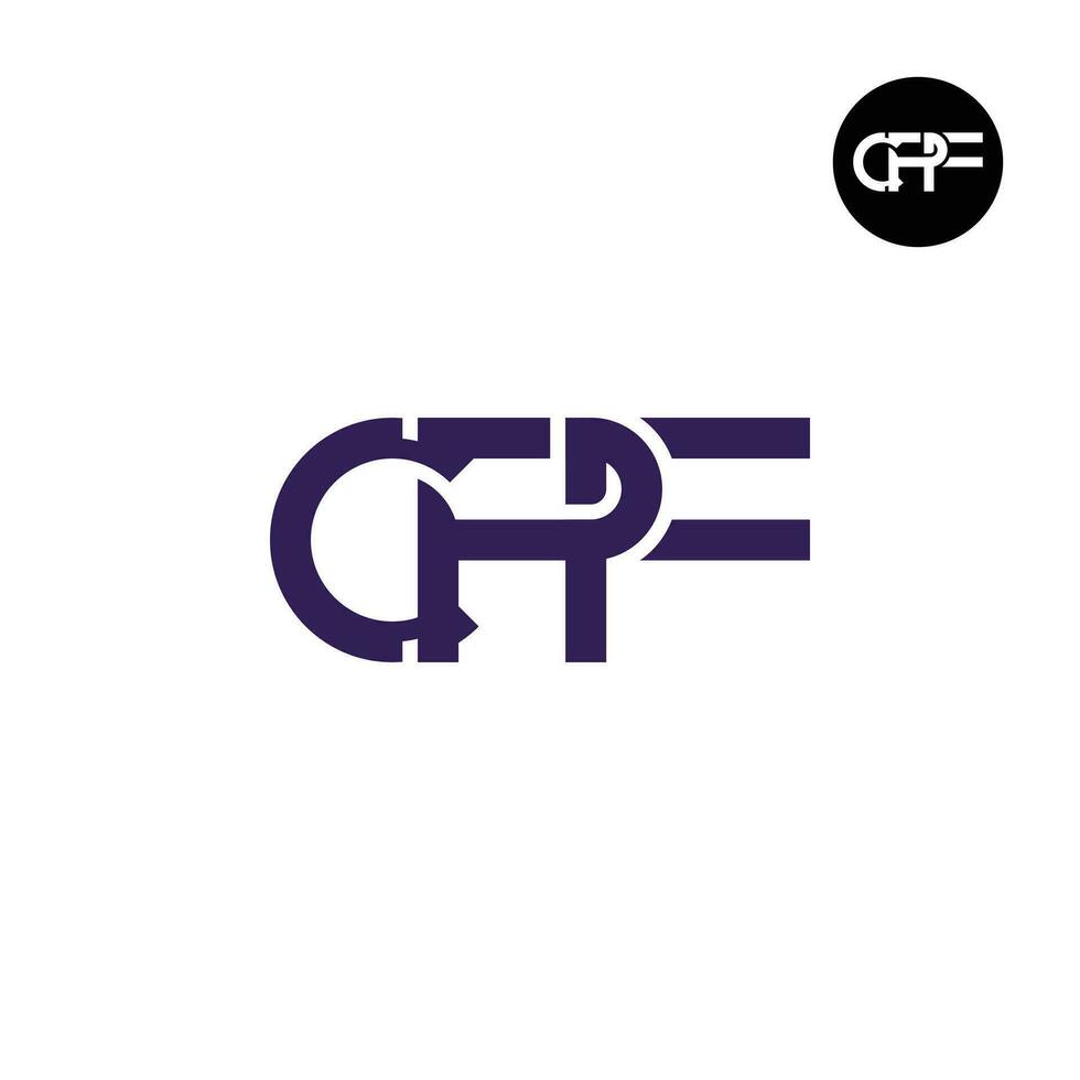 lettera cpf monogramma logo design vettore