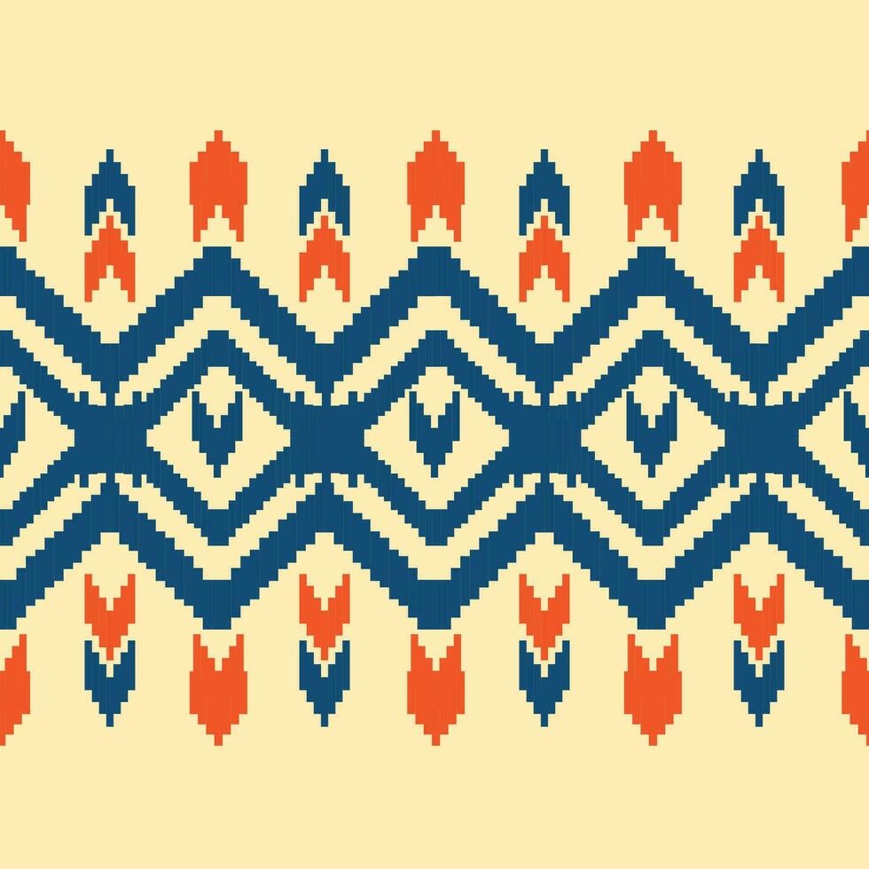 etnico astratto ikat art. modello senza cuciture in stile tribale, popolare e messicano. ornamento di arte geometrica azteca print.design per moquette, carta da parati, abbigliamento, avvolgimento, tessuto, copertina, tessile vettore