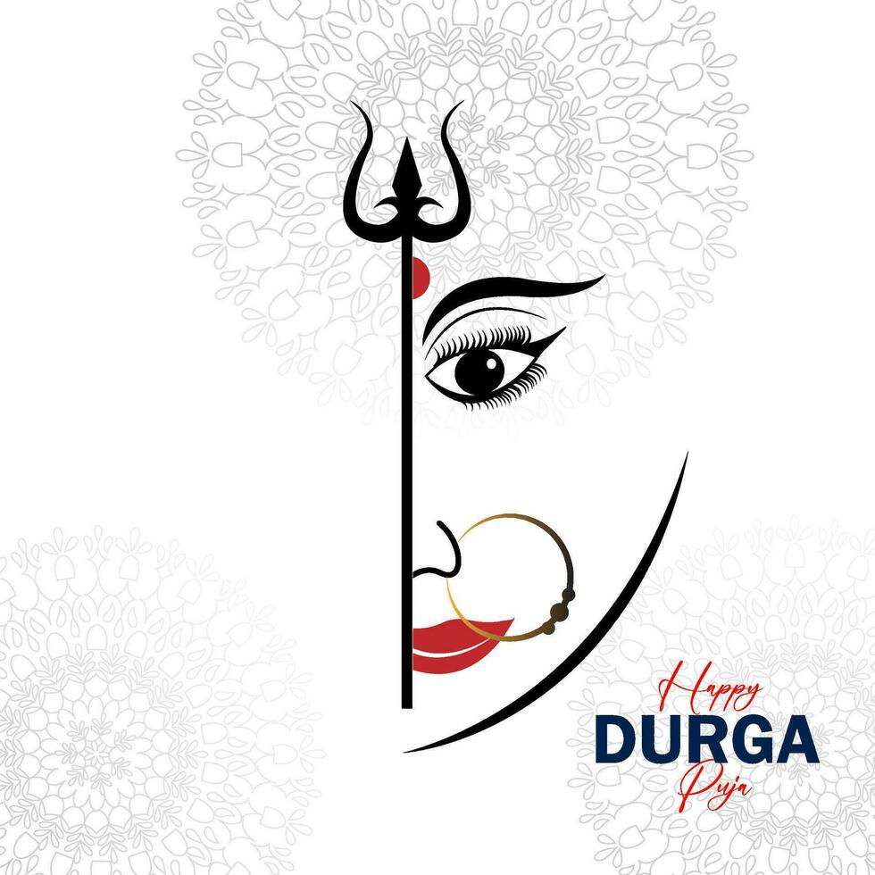 contento Durga puja sfondo design vettore