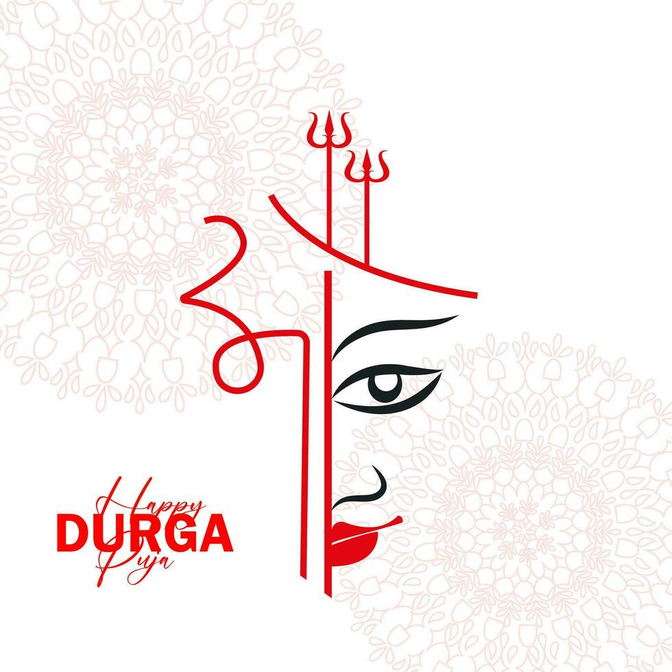 contento Durga puja sfondo design vettore