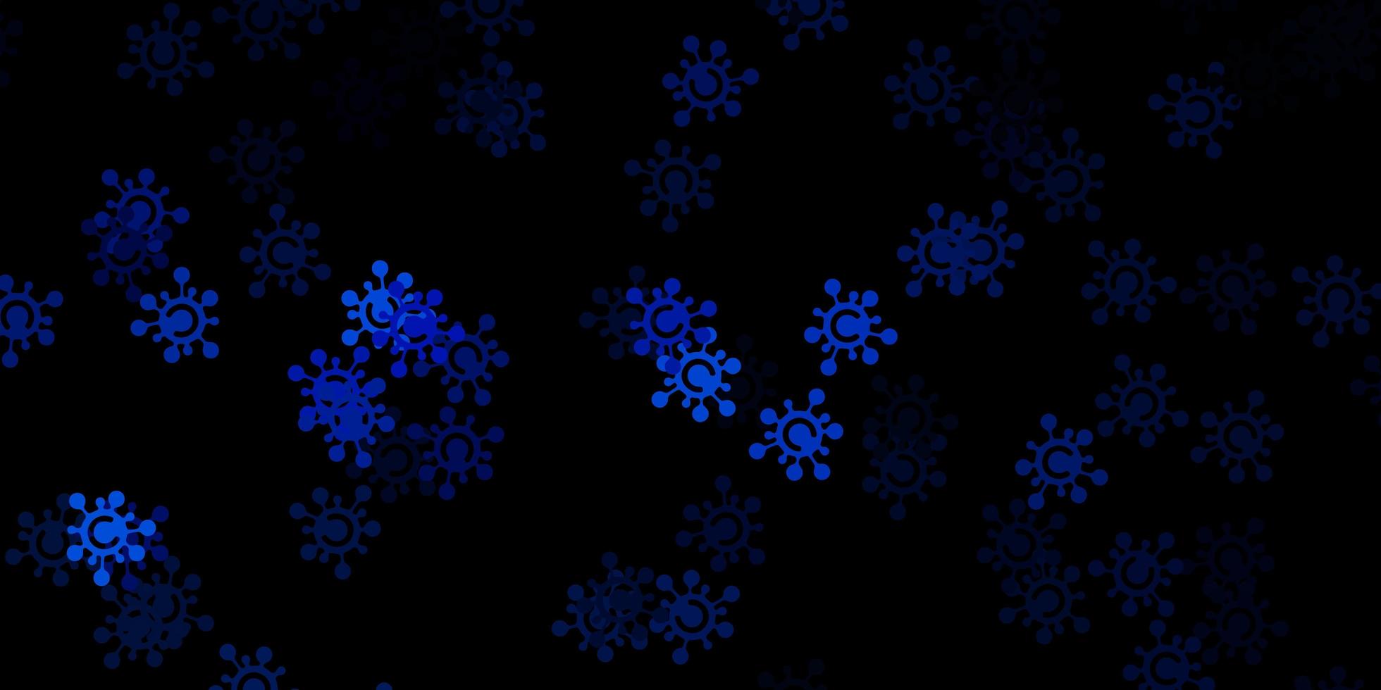 modello vettoriale blu scuro con elementi di coronavirus.