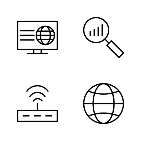 Set di icone di ottimizzazione del motore di ricerca Vector SEO