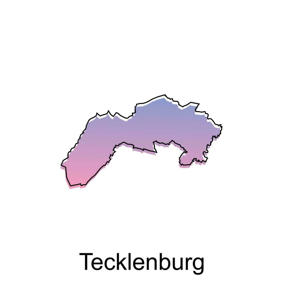 carta geografica di tecklenburg moderno schema, alto dettagliato vettore illustrazione vettore design modello, adatto per il tuo azienda