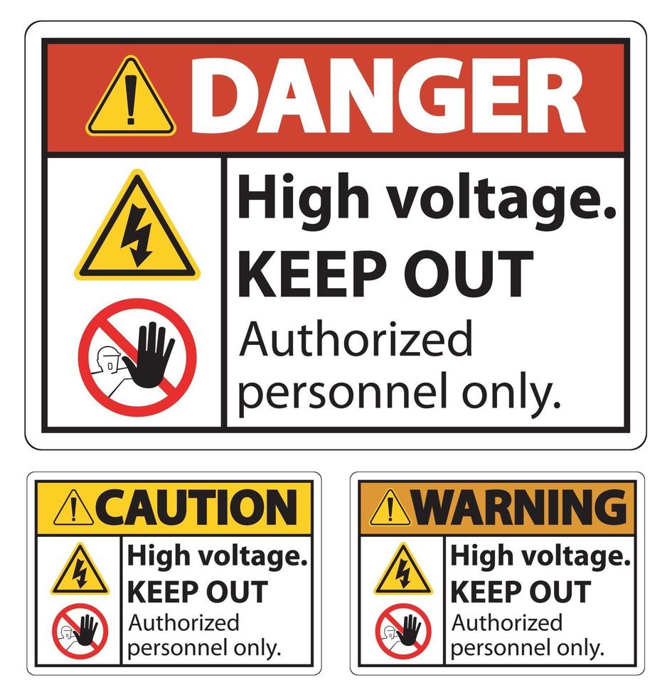 alta tensione tenere fuori segno isolare su sfondo bianco, illustrazione vettoriale eps.10