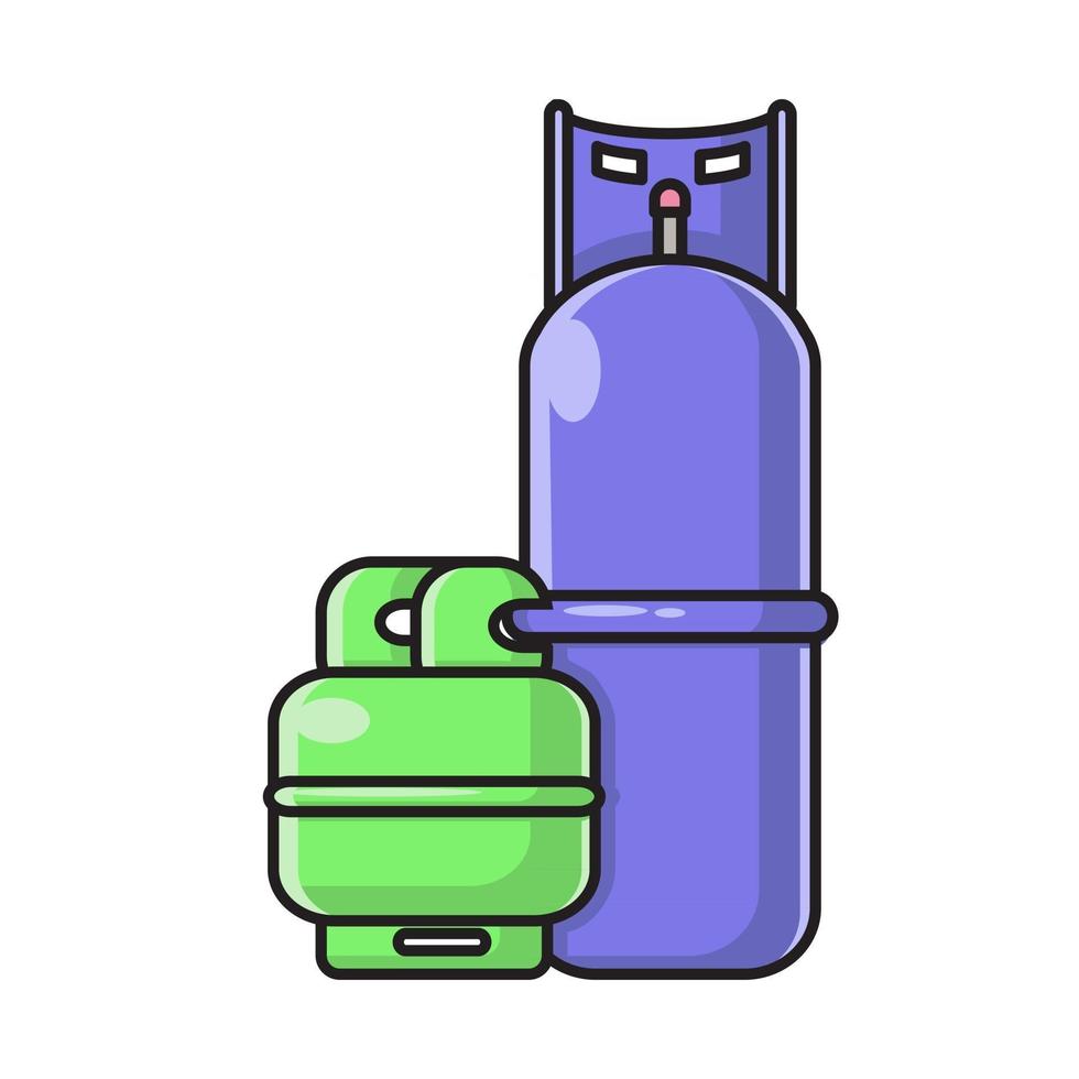 illustrazione della bombola del gas verde e blu vettore