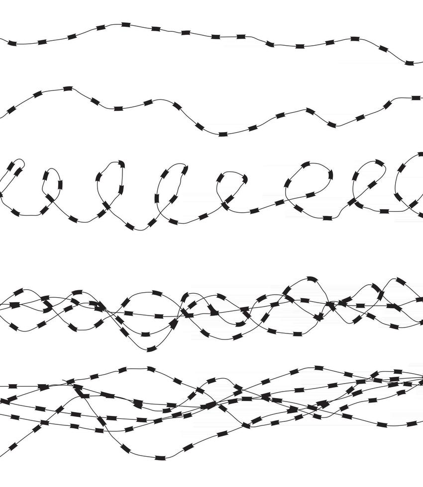 sagoma di grave ostacolo. recinzione di filo spinato. illustrazione vettoriale