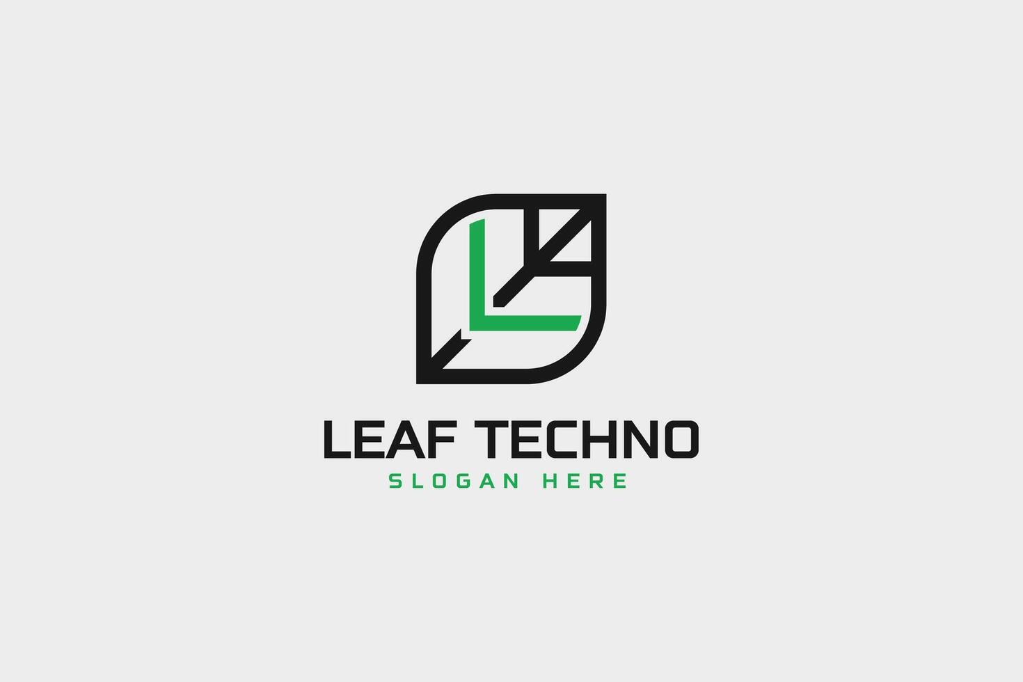 Tech foglia logo, l quest'ultimo logo vettore