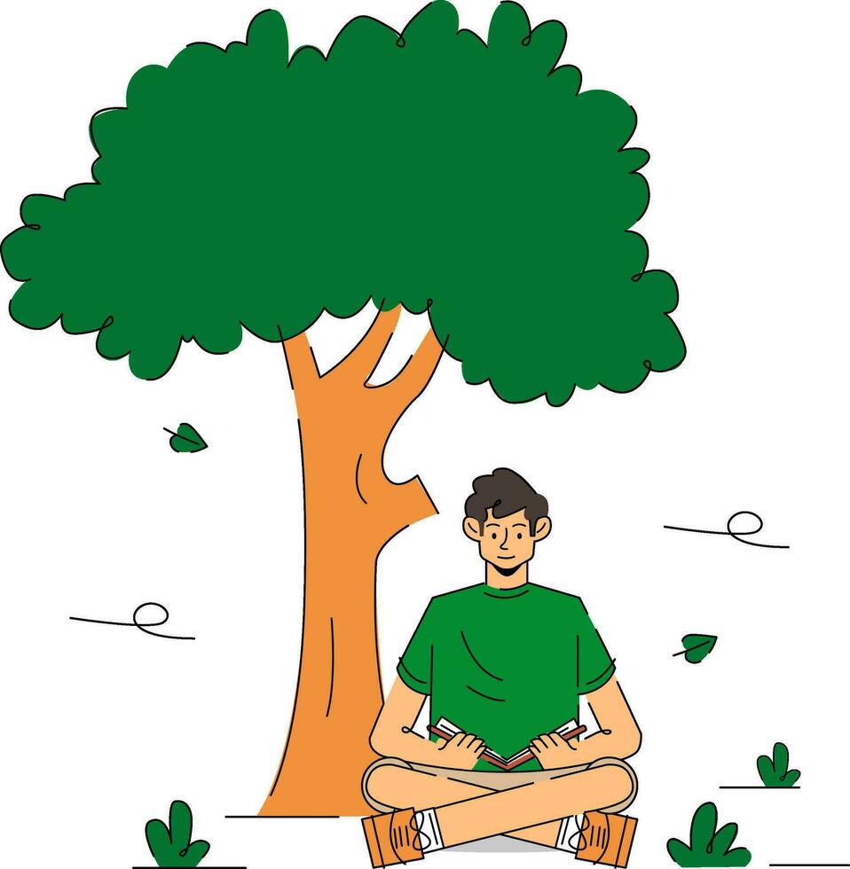 verde apprendimento avventura personaggio illustrazione vettore