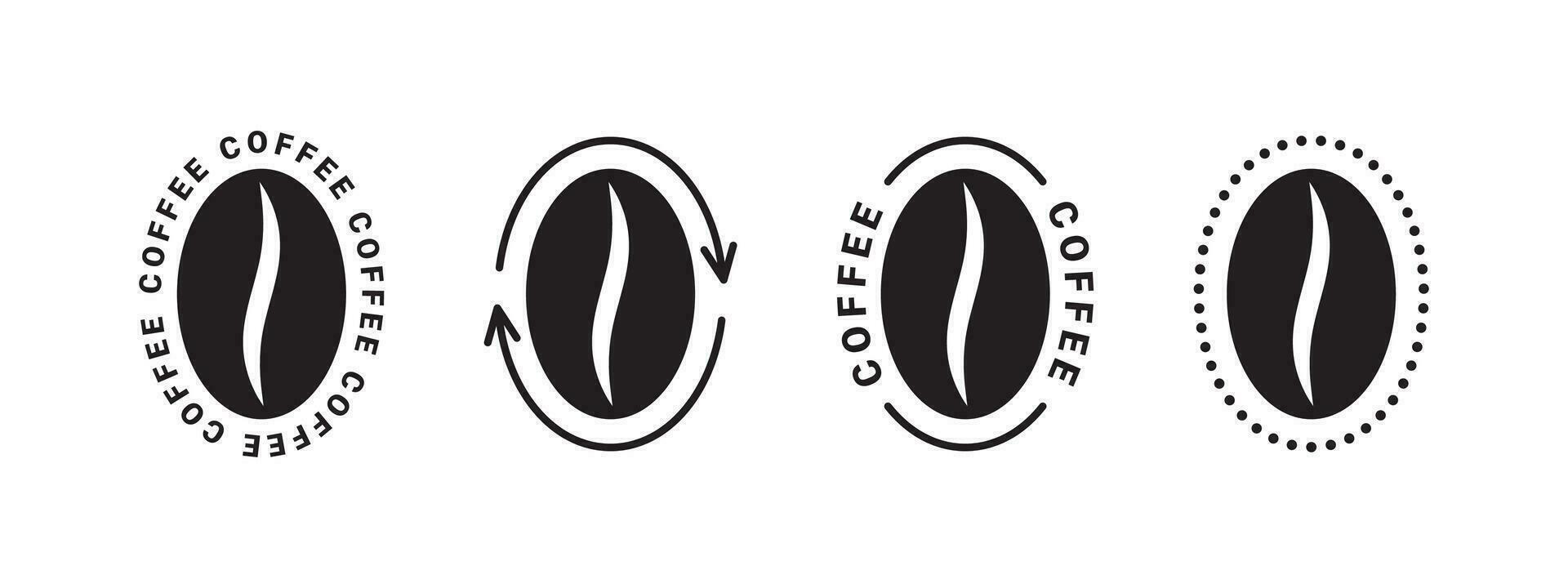 caffè fagiolo loghi. caffè negozio etichette impostare. vettore scalabile grafica