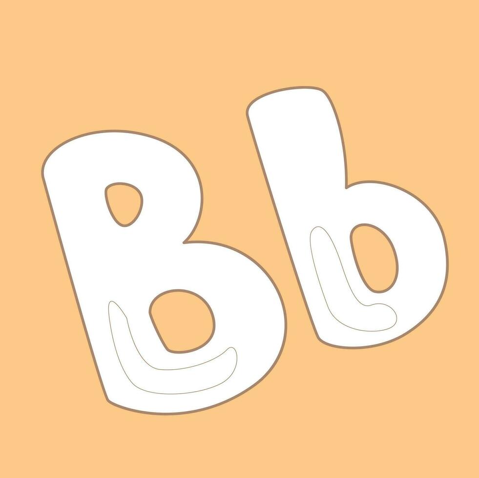 alfabeto B per vocabolario lezione scuola cartone animato digitale francobollo schema vettore