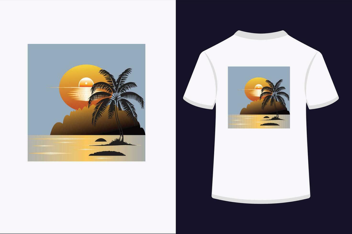 tramonto illustrazione vettore arte, t camicia design