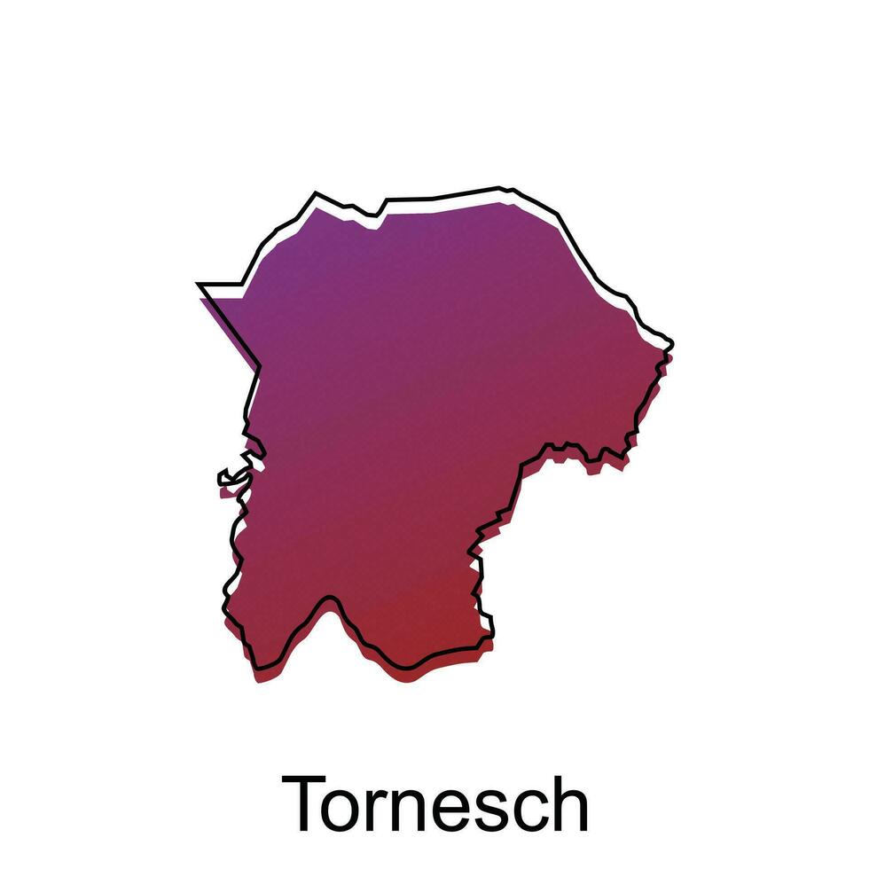 carta geografica città di tornsch, mondo carta geografica internazionale vettore modello con schema illustrazione disegno, adatto per il tuo azienda