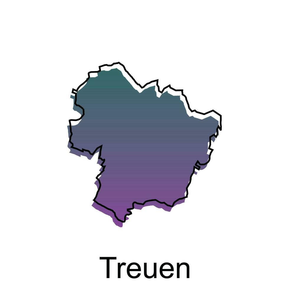carta geografica città di Treuen, mondo carta geografica internazionale vettore modello con schema illustrazione disegno, adatto per il tuo azienda