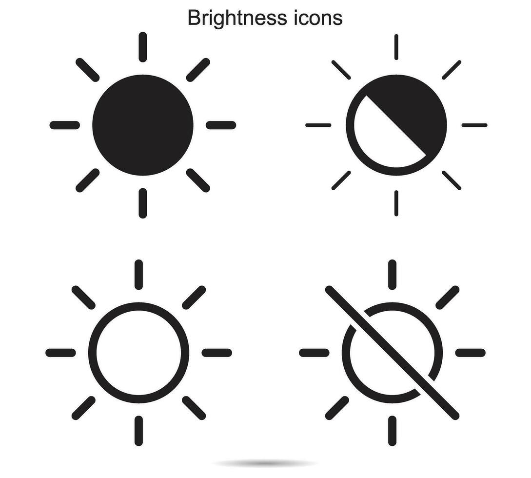 luminosità icone, vettore illustrazione.