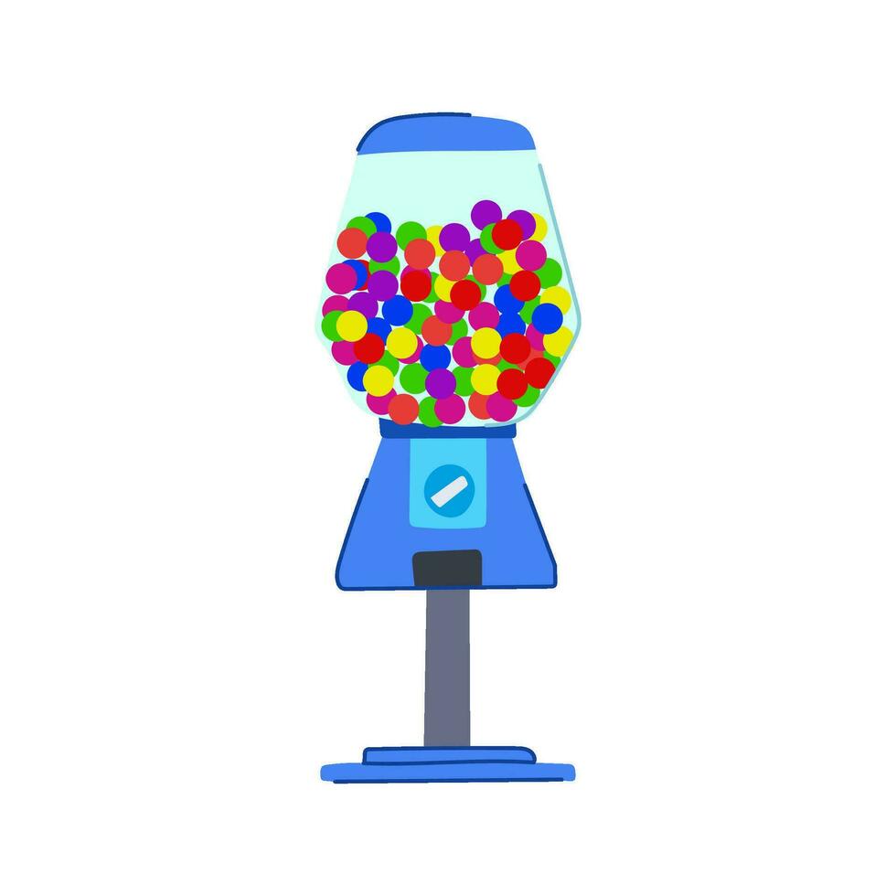 palla gomma da masticare macchina cartone animato vettore illustrazione
