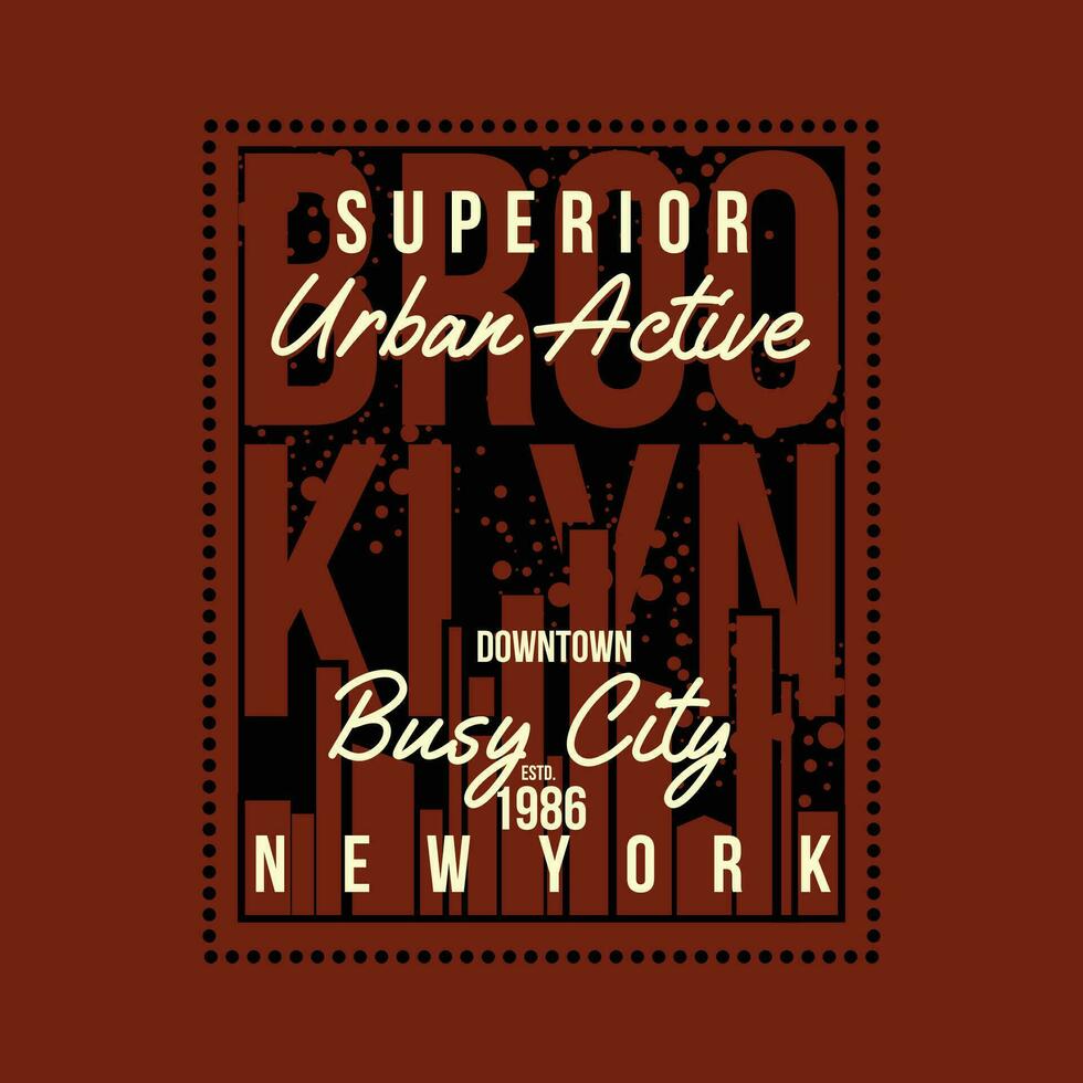 brooklyn urbano strada, grafico disegno, tipografia vettore illustrazione, moderno stile, per Stampa t camicia