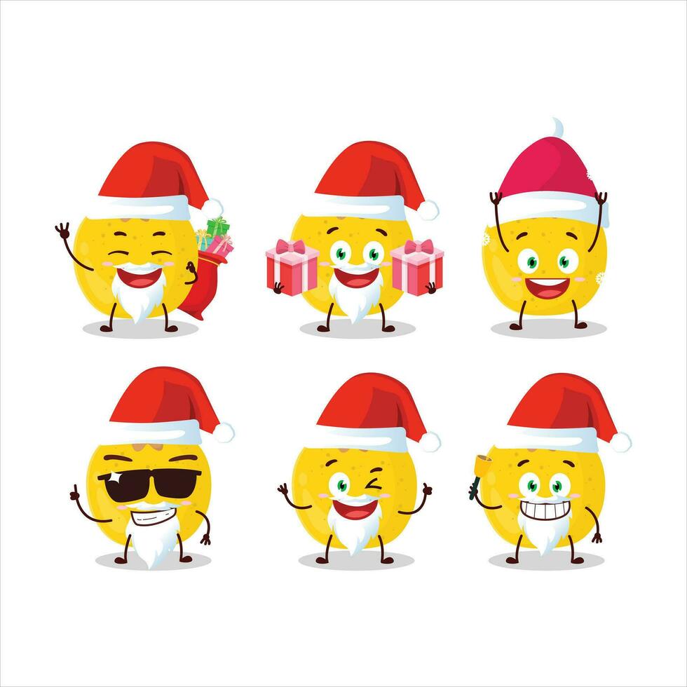 Santa Claus emoticon con nance frutta cartone animato personaggio vettore