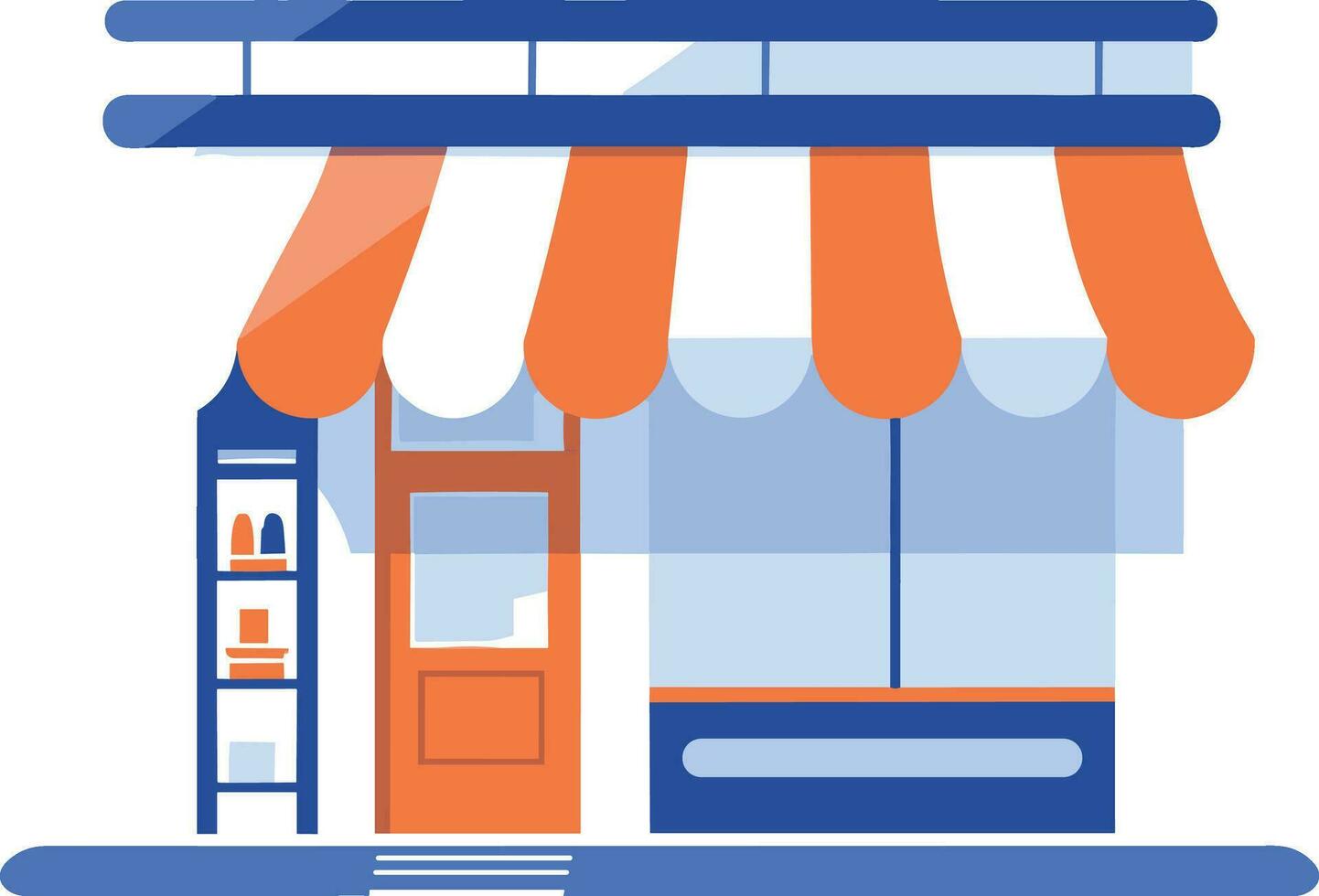 storefront facciata per in linea I negozi nel UX ui piatto stile vettore