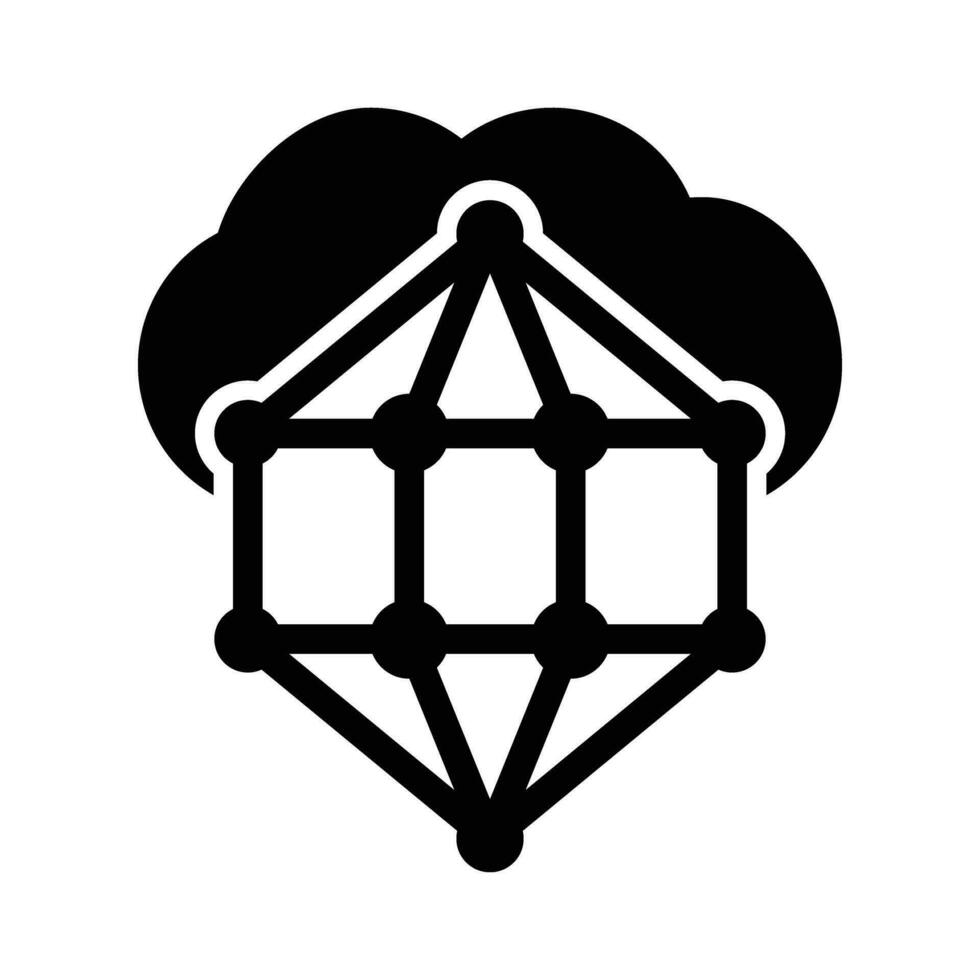 nano nube vettore glifo icona per personale e commerciale uso.