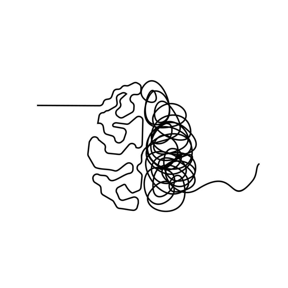 mente cervello linea illustrazione vettore