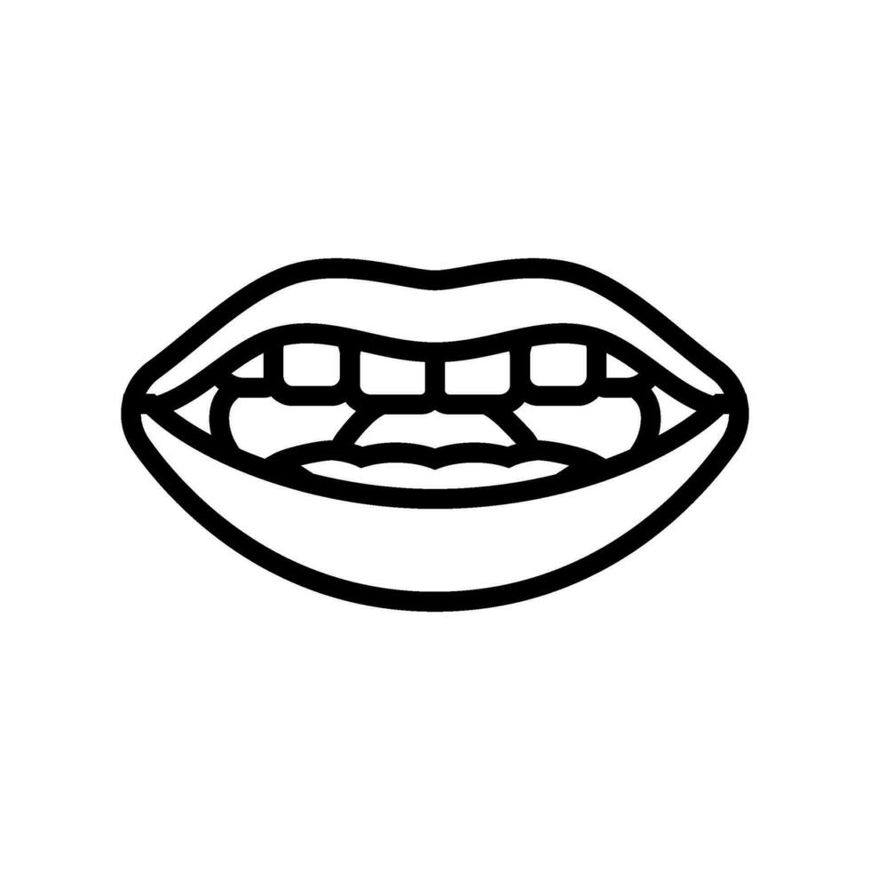 l lettera bocca animare linea icona vettore illustrazione